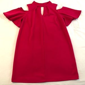 Fuchsia Pink Cold Shoulder Shift Dress - WORN ONCE